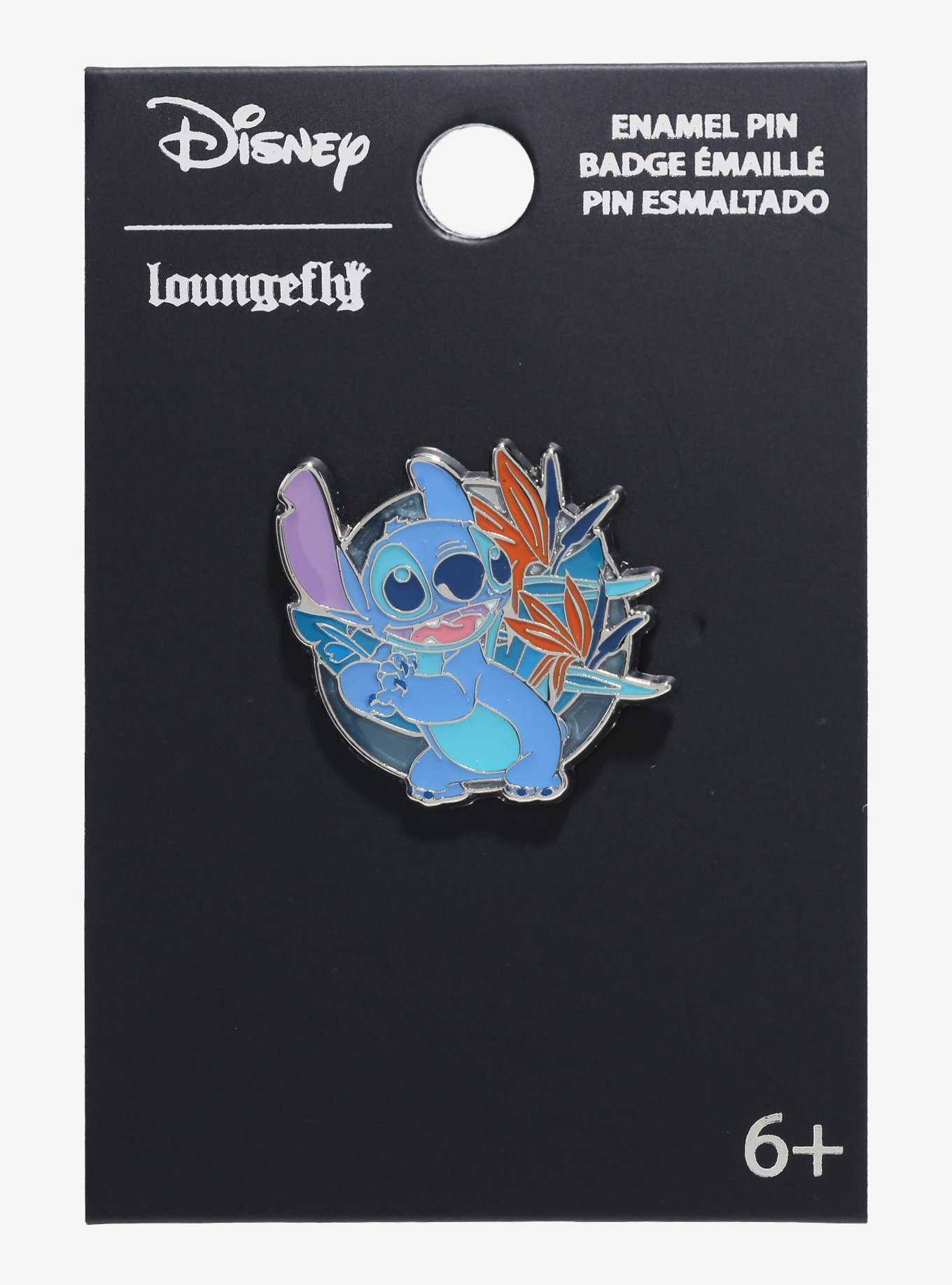 Loungefly Disney Lilo & Stitch Floral Stitch Stained Glass Enamel Pin - BoxLunch Exclusive, , hi-res