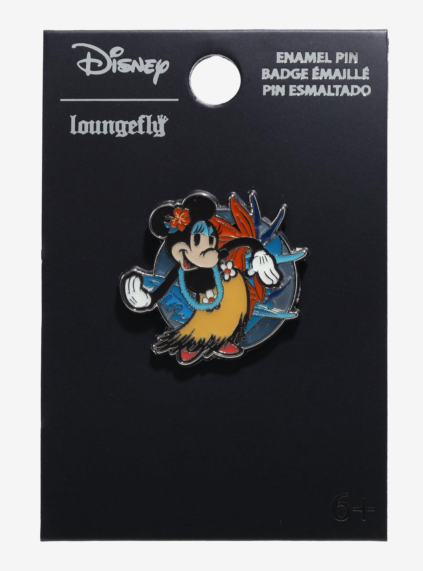 Loungefly Disney Minnie Mouse Floral Hula Stained Glass Enamel Pin - BoxLunch Exclusive