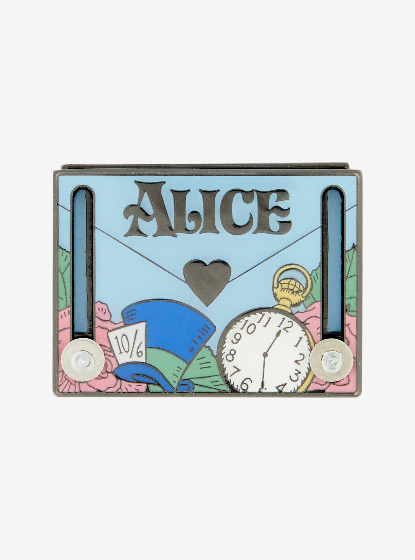 Loungefly Disney Alice in Wonderland Unbirthday Invitation Sliding Enamel Pin — BoxLunch Exclusive