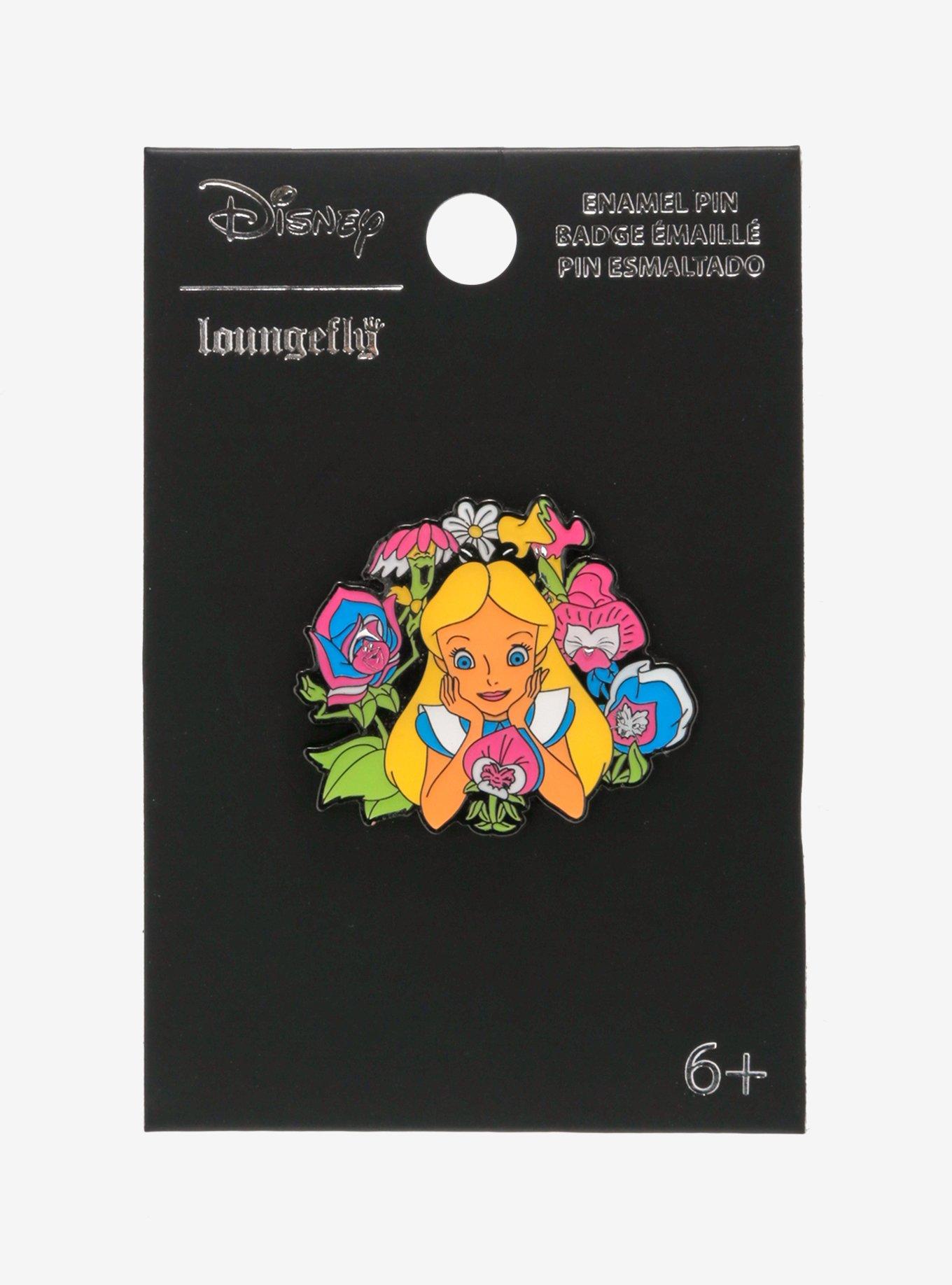 Loungefly Disney Alice in Wonderland Alice Flowers Enamel Pin — BoxLunch Exclusive, , hi-res