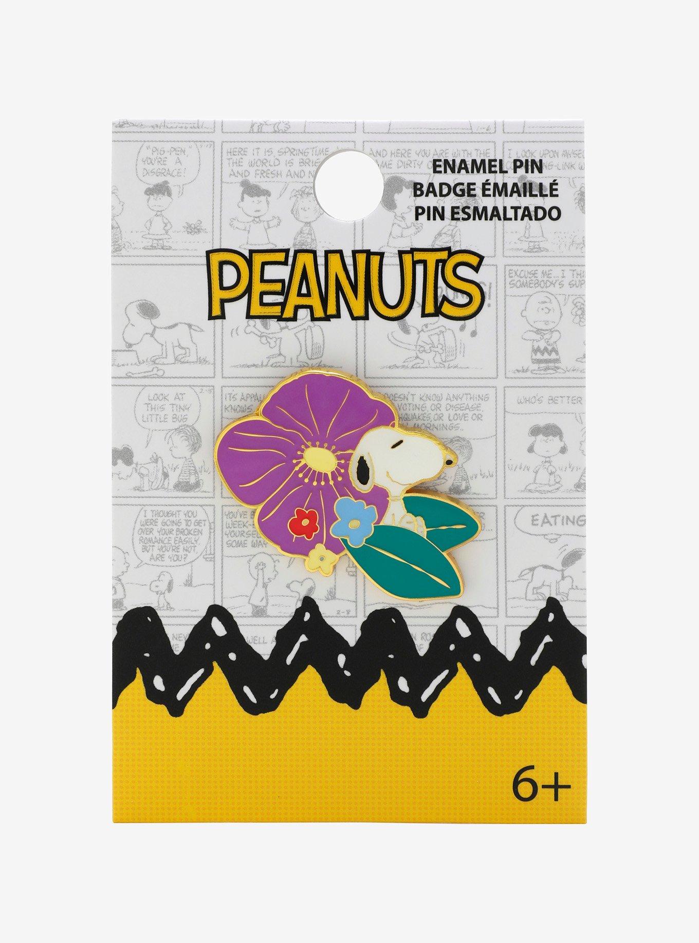 Loungefly Peanuts Snoopy Purple Blossom Enamel Pin — BoxLunch Exclusive, , hi-res