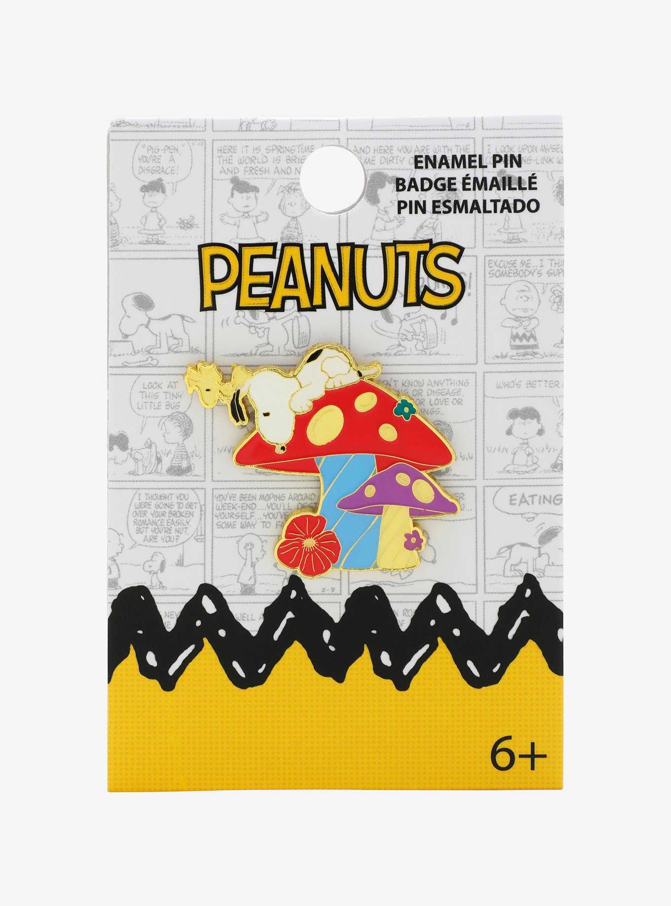 Loungefly Peanuts Snoopy and Woodstock Mushroom Enamel Pin — BoxLunch Exclusive, , hi-res