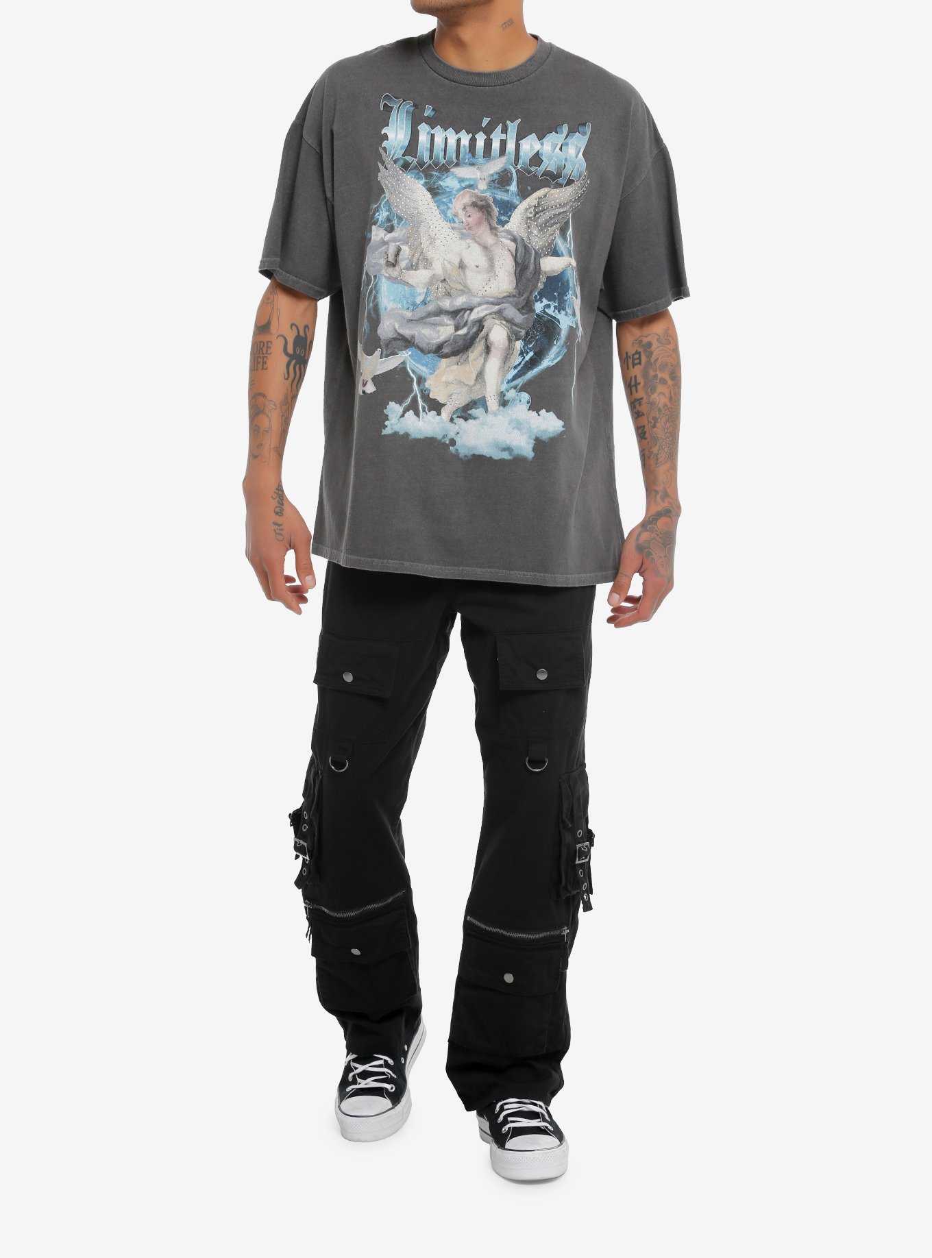 Cosmic Aura™ Limitless Rhinestone Angel Oversized T-Shirt, , hi-res