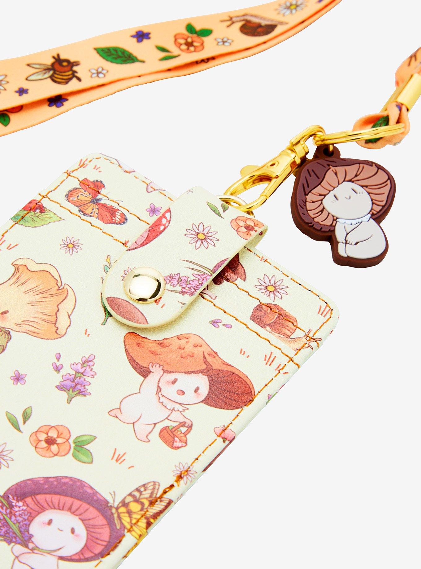 Cottagecore Mushroom Creature Lanyard With Cardholder, , alternate