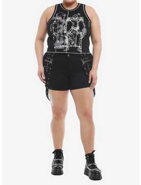 Death Note Ryuk Outline Ribbed Girls Crop Tank Top Plus Size, , hi-res
