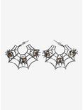 Thorn & Fable Spiderweb Spider Hoop Earrings, , alternate