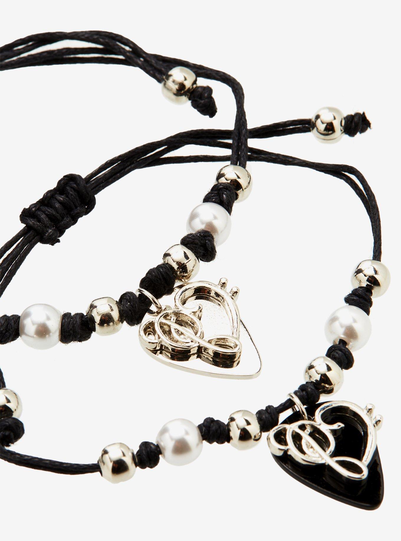 Sweet Society Music Note Guitar Pick Best Friend Cord Bracelet Set, , alternate