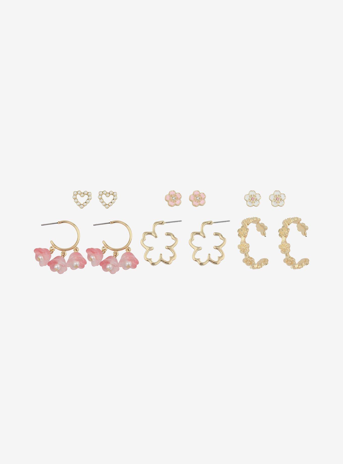Sweet Society Cherry Blossom Stud & Hoop Earring Set, , hi-res