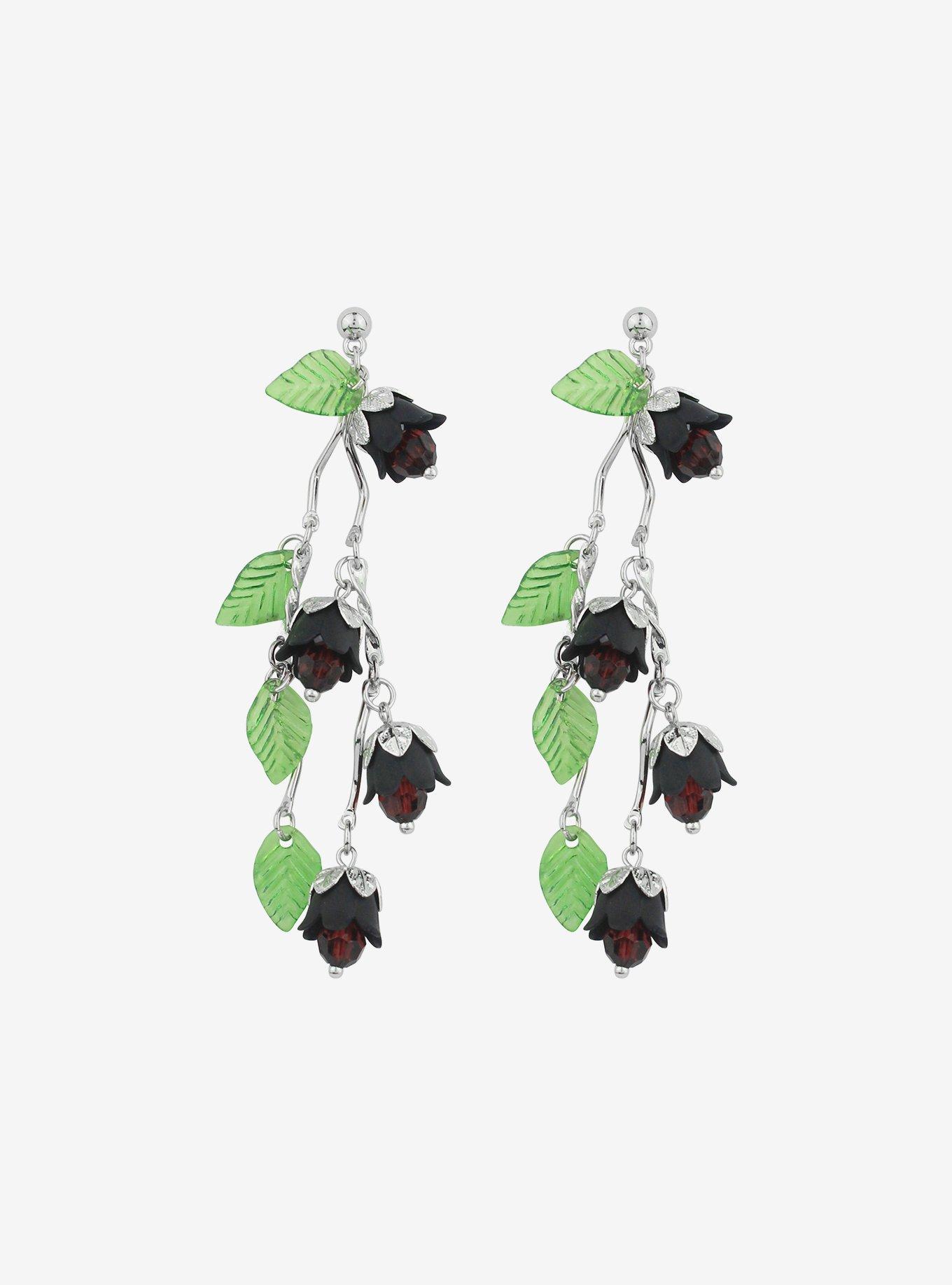 Thorn & Fable Dark Lily Front/Back Earrings, , alternate