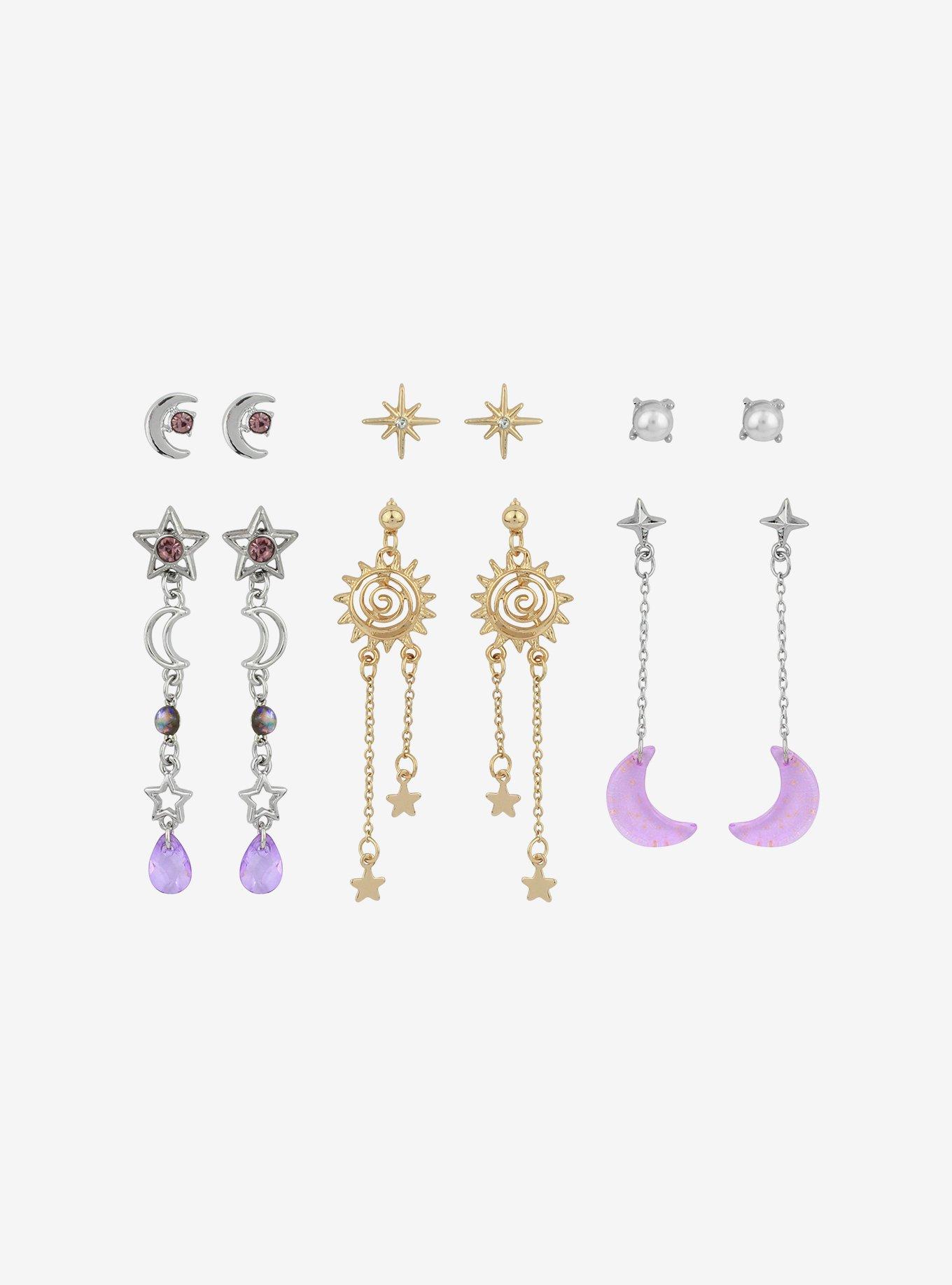 Cosmic Aura Purple Celestial Earring Set, , alternate