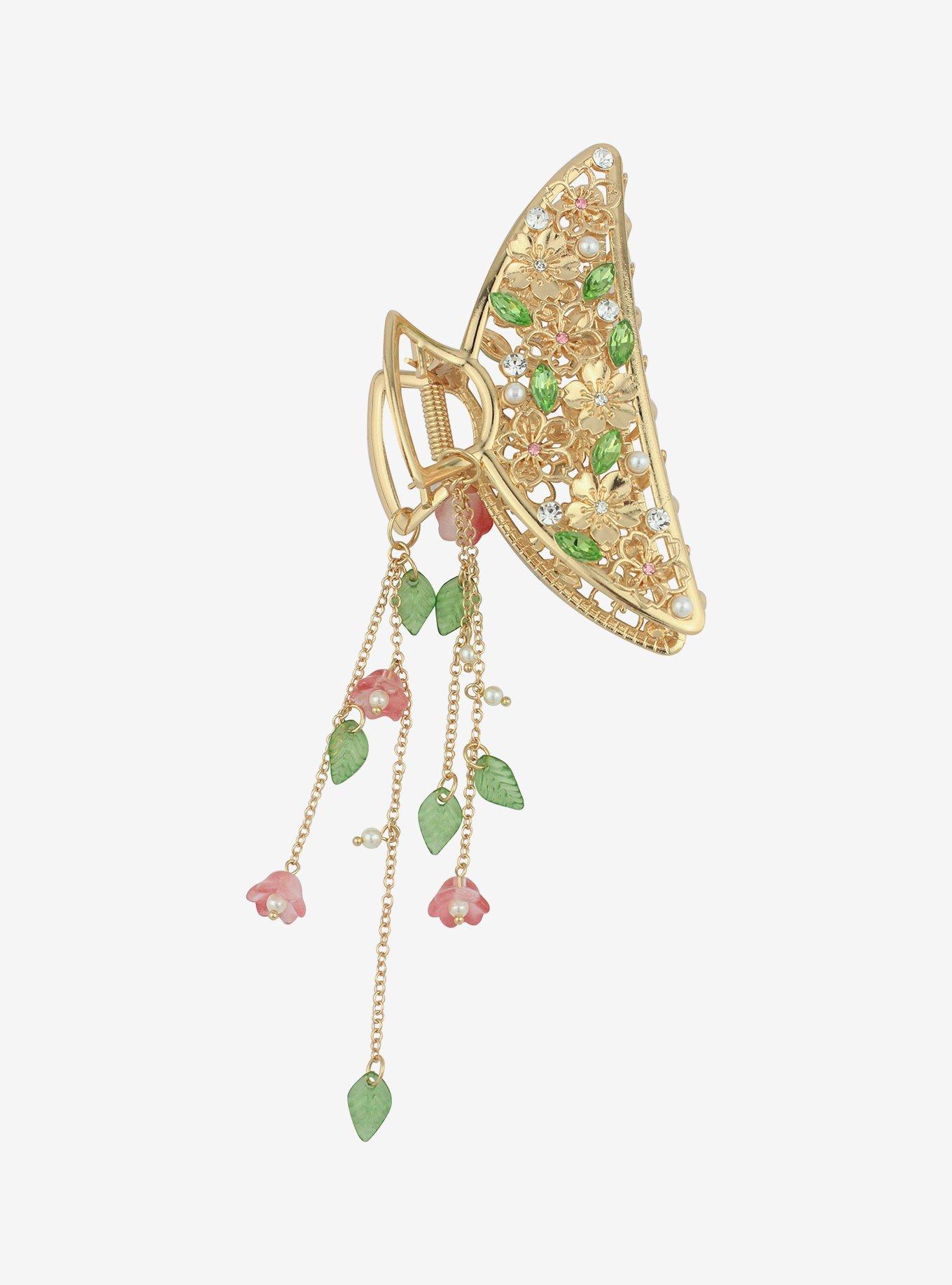 Thorn & Fable Floral Charm Claw Hair Clip, , alternate