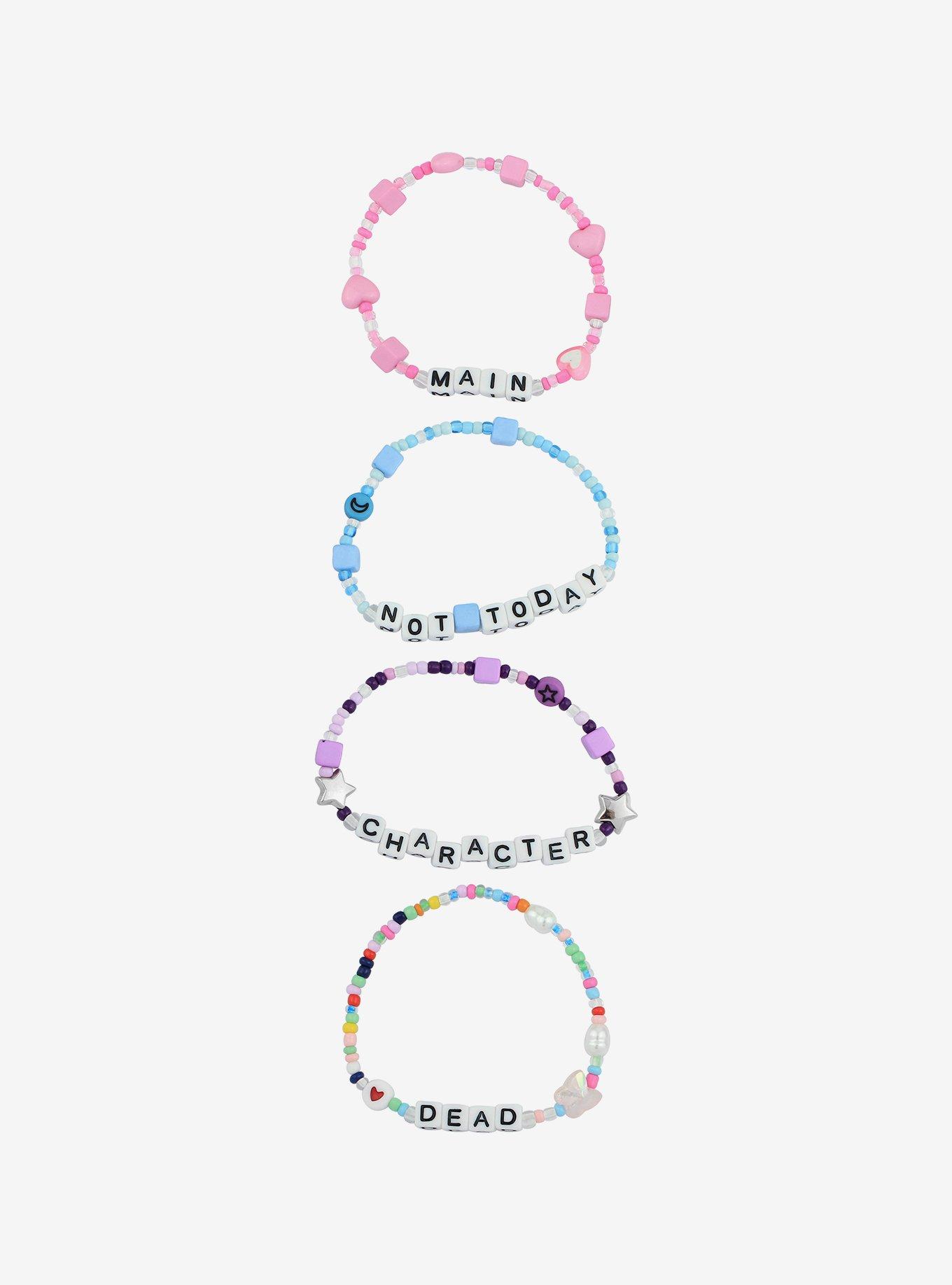 Main Character Not Today Beaded Bracelet Set, , alternate