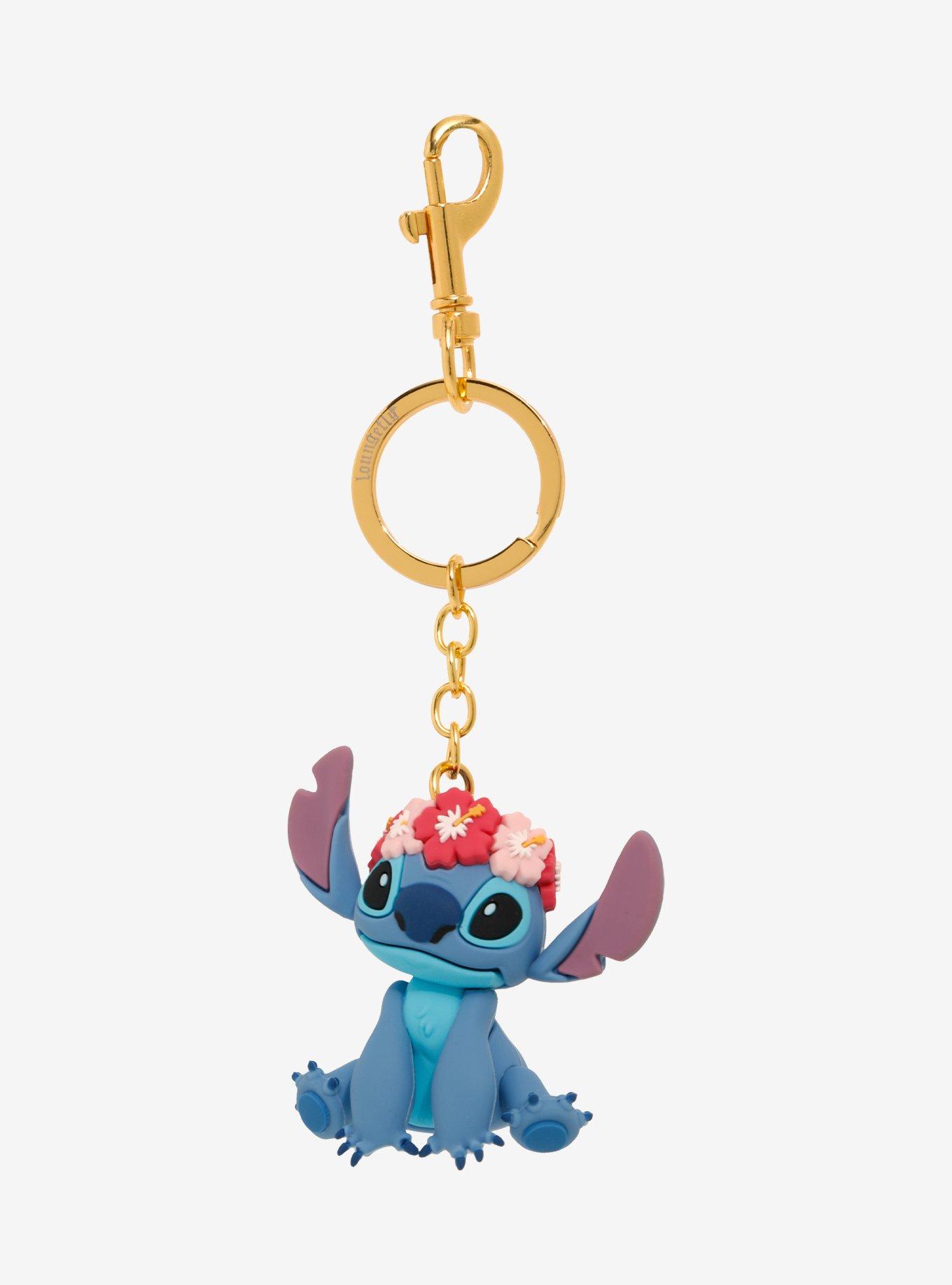Loungefly Disney Lilo & Stitch Flower Crown Stitch 3D Keychain — BoxLunch Exclusive, , alternate