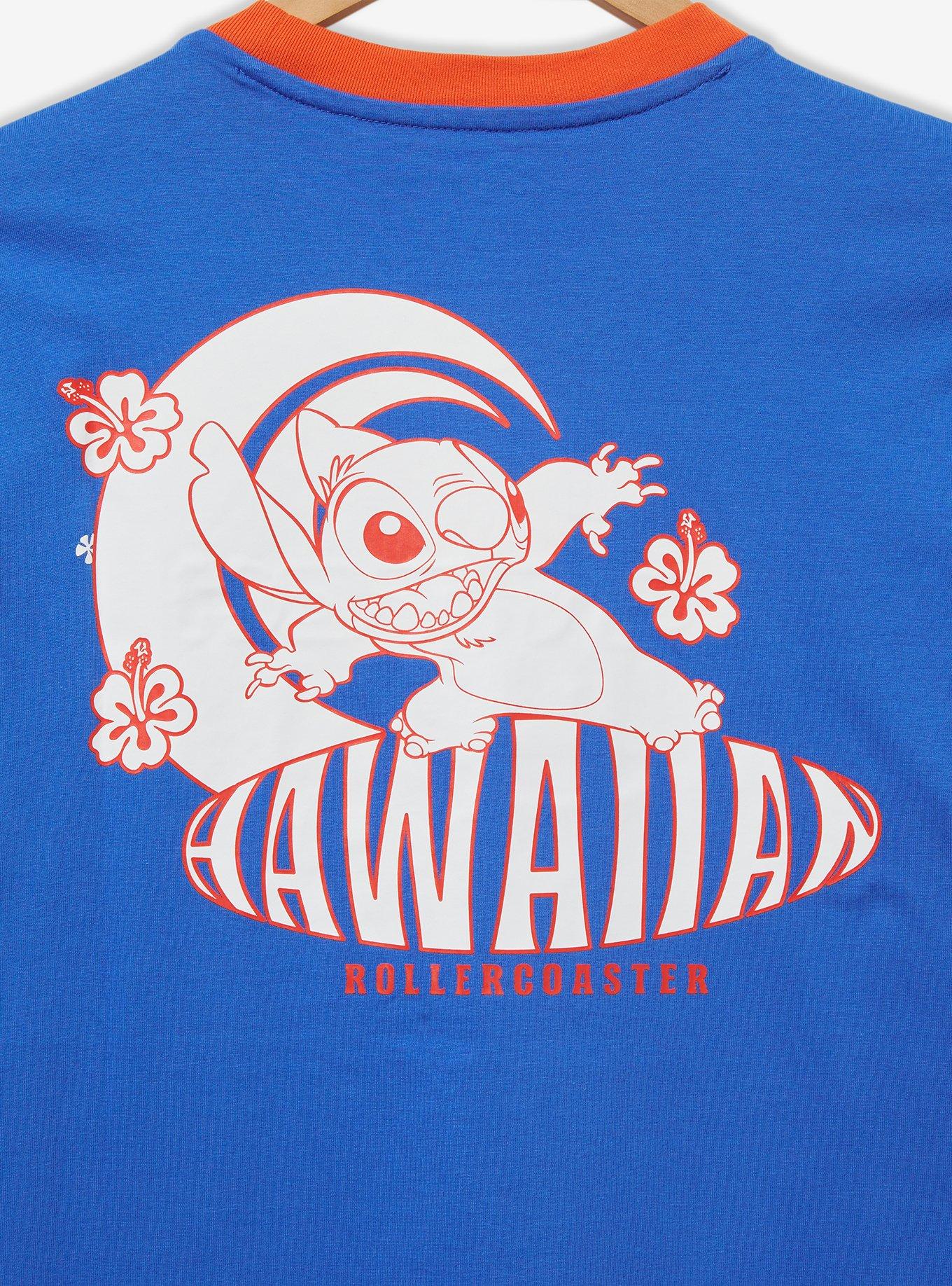 Disney Lilo & Stitch Surfing Stitch Ringer T-Shirt - BoxLunch Exclusive, BLUE, alternate