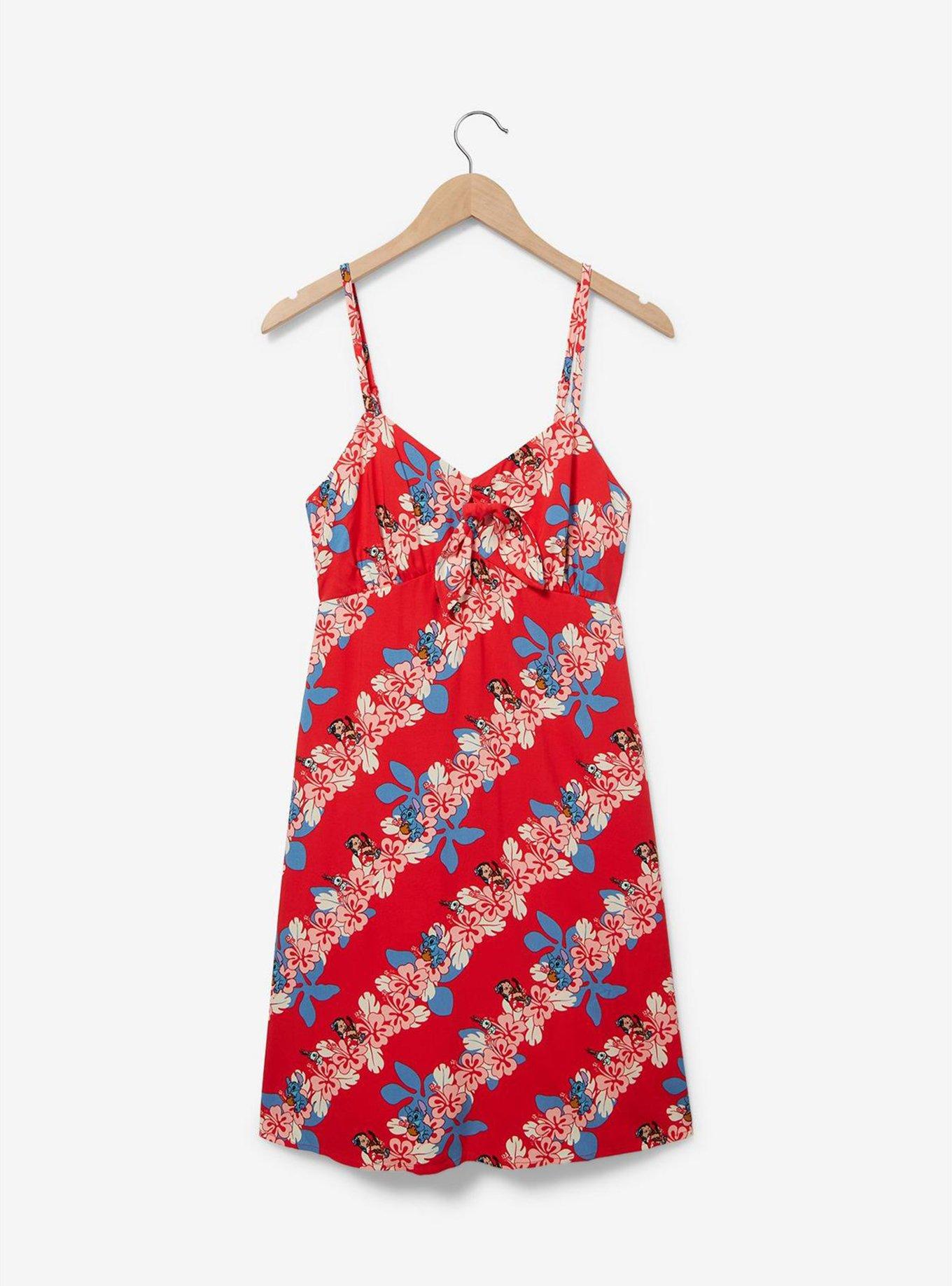 Disney Lilo & Stitch Hibiscus Plus Size Tie-Front Dress — BoxLunch Exclusive, RED, alternate