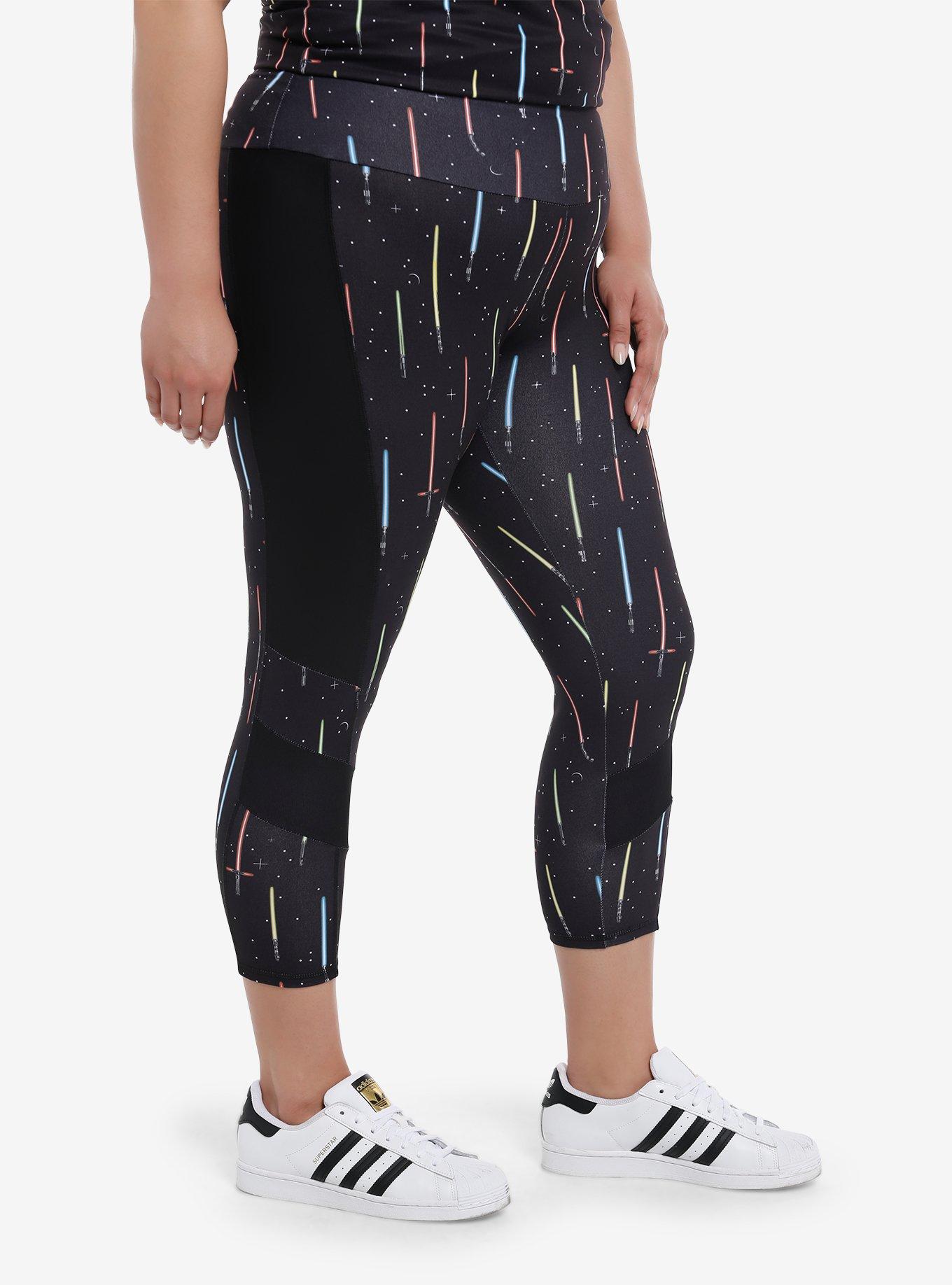 Her Universe Star Wars Lightsabers Capri Active Leggings Plus Size Her Universe Exclusive, MULTI, alternate