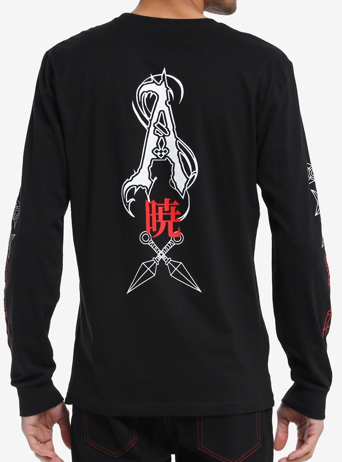 Naruto Shippuden Akatsuki Front & Back Long-Sleeve T-Shirt, BLACK, alternate