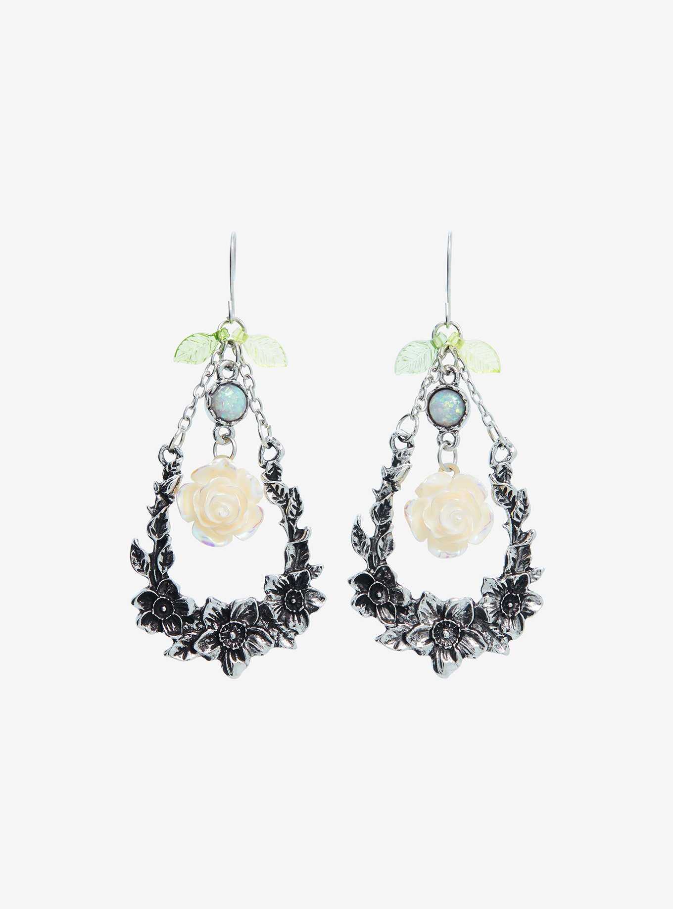 Thorn & Fable Rose Opal Drop Earrings, , hi-res