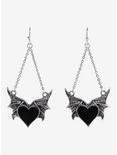 Social Collision® Heart Bat Drop Earrings, , alternate