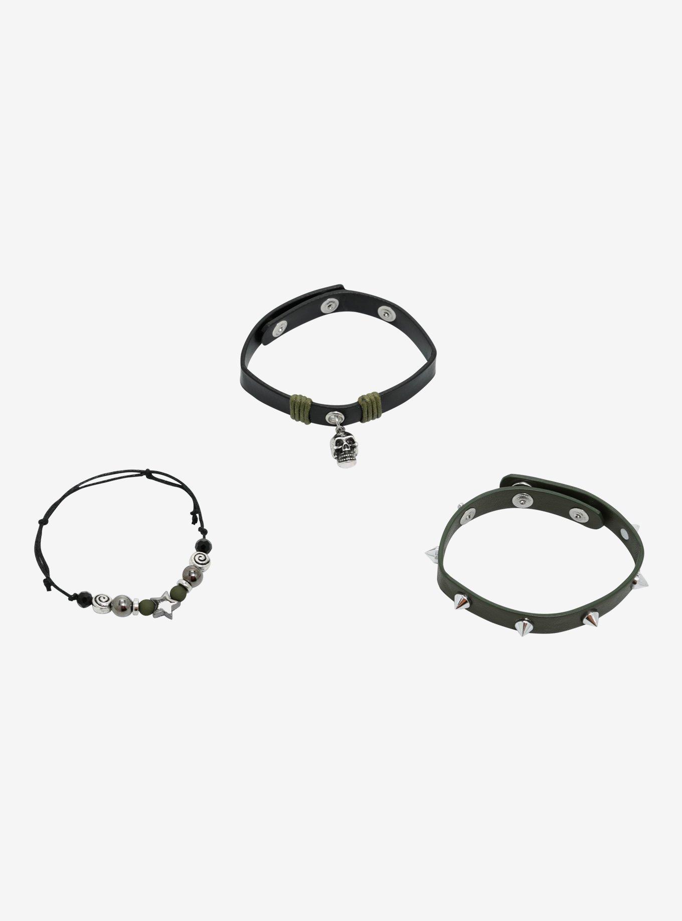 Social Collision Skull Star Grunge Bracelet Set, , alternate