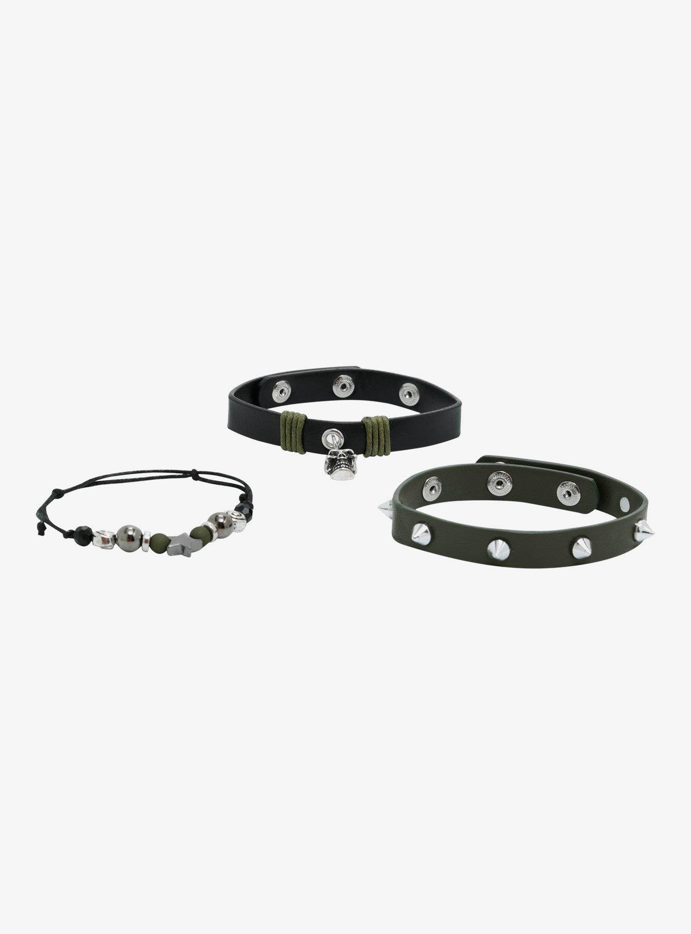 Social Collision Skull Star Grunge Bracelet Set, , alternate