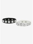 Social Collision® Black & White Stud Cuff Bracelet Set, , alternate