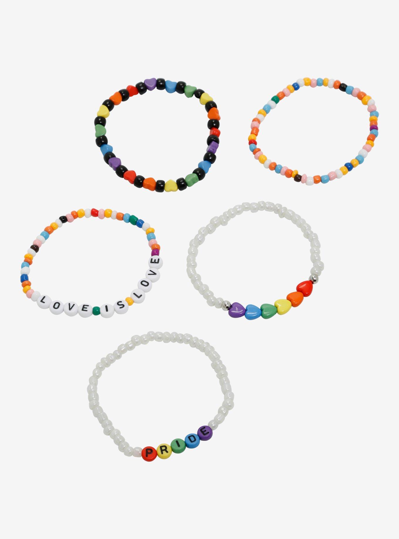 Love Is Love Pride Bead Bracelet Set, , alternate