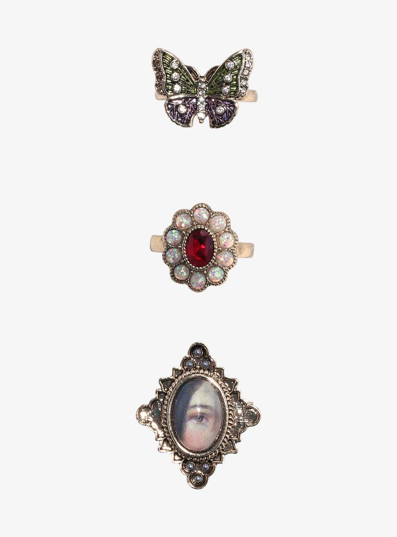 Thorn & Fable Art Eye Cameo Jewel Ring Set, , hi-res