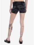 Social Collision Skull Wings Dark Wash Ruched Lounge Shorts, MULTI, alternate