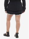 Sweet Society® Black & White Ruffle Lolita Girls Lounge Shorts Plus Size, BLACK, alternate