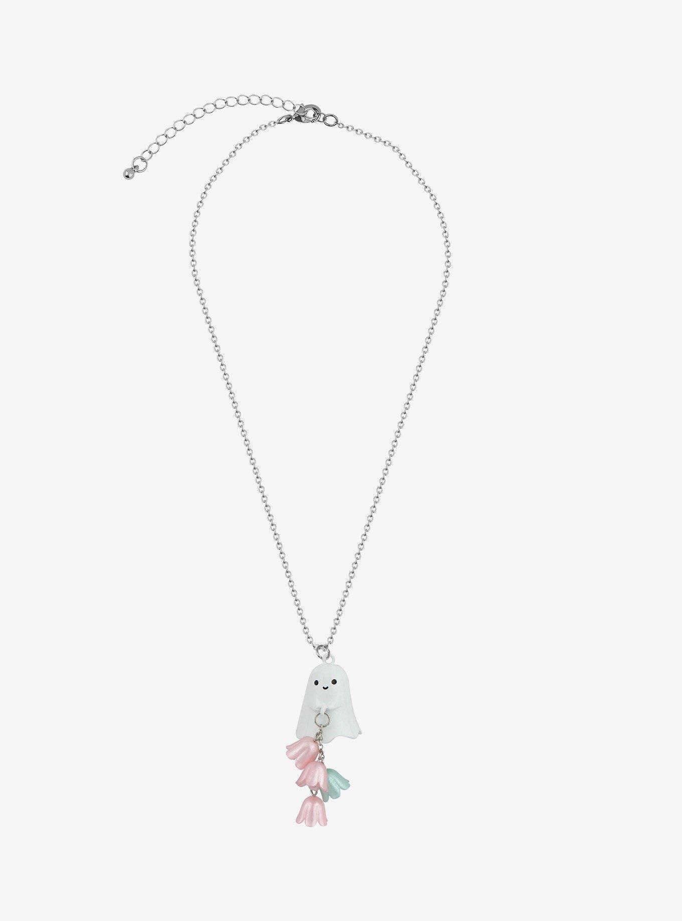 Ghost Flower Drop Necklace, , alternate