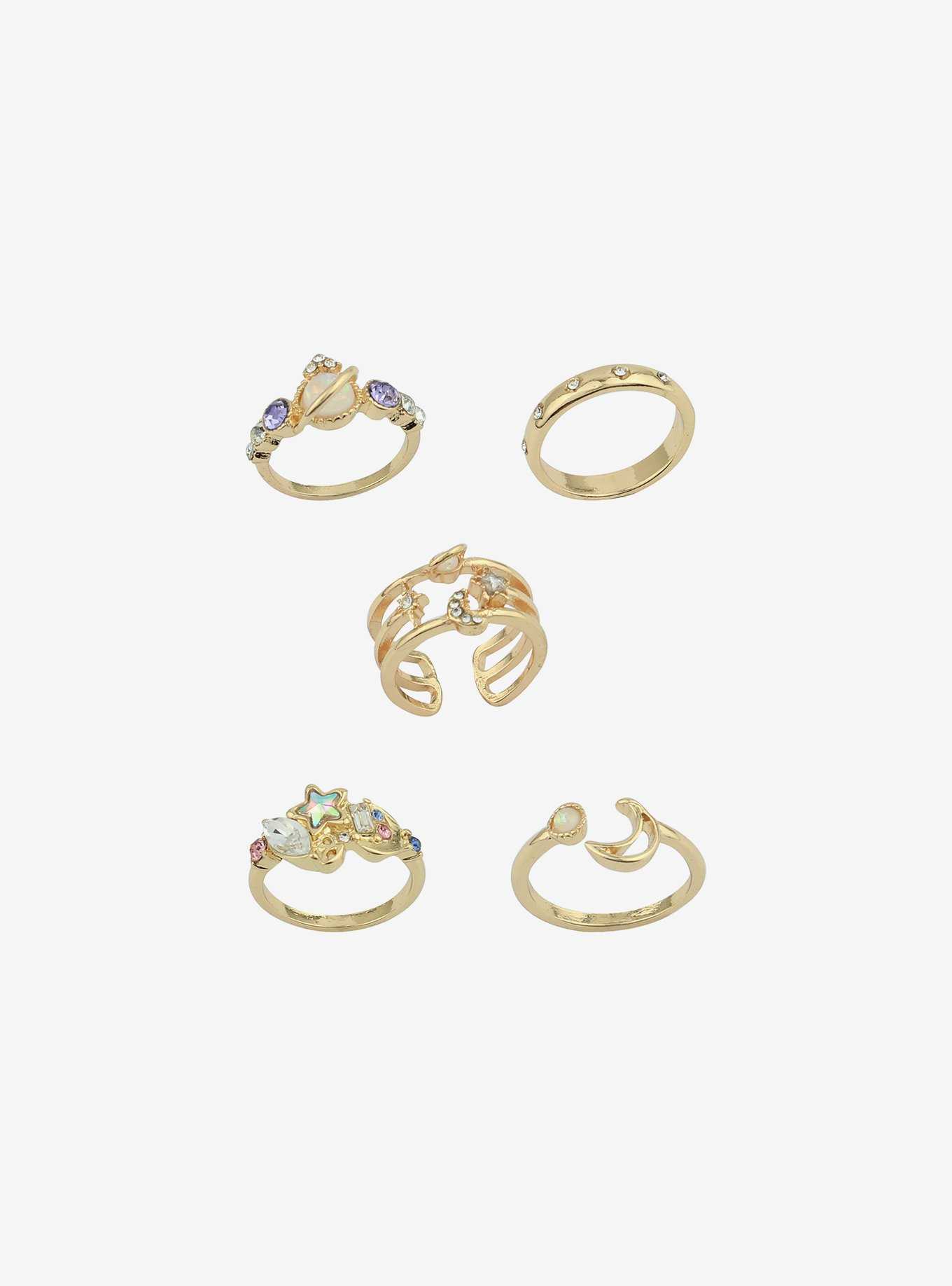 Cosmic Aura Celestial Gem Ring Set, , hi-res