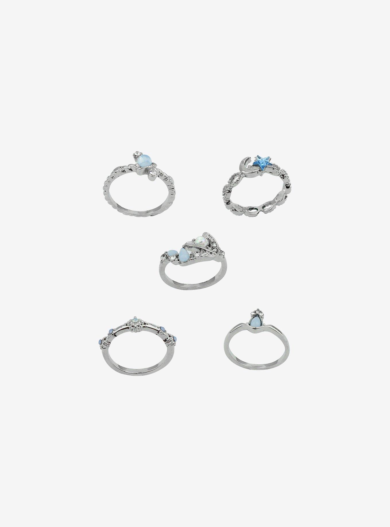 Cosmic Aura Blue Celestial Ring Set, , hi-res