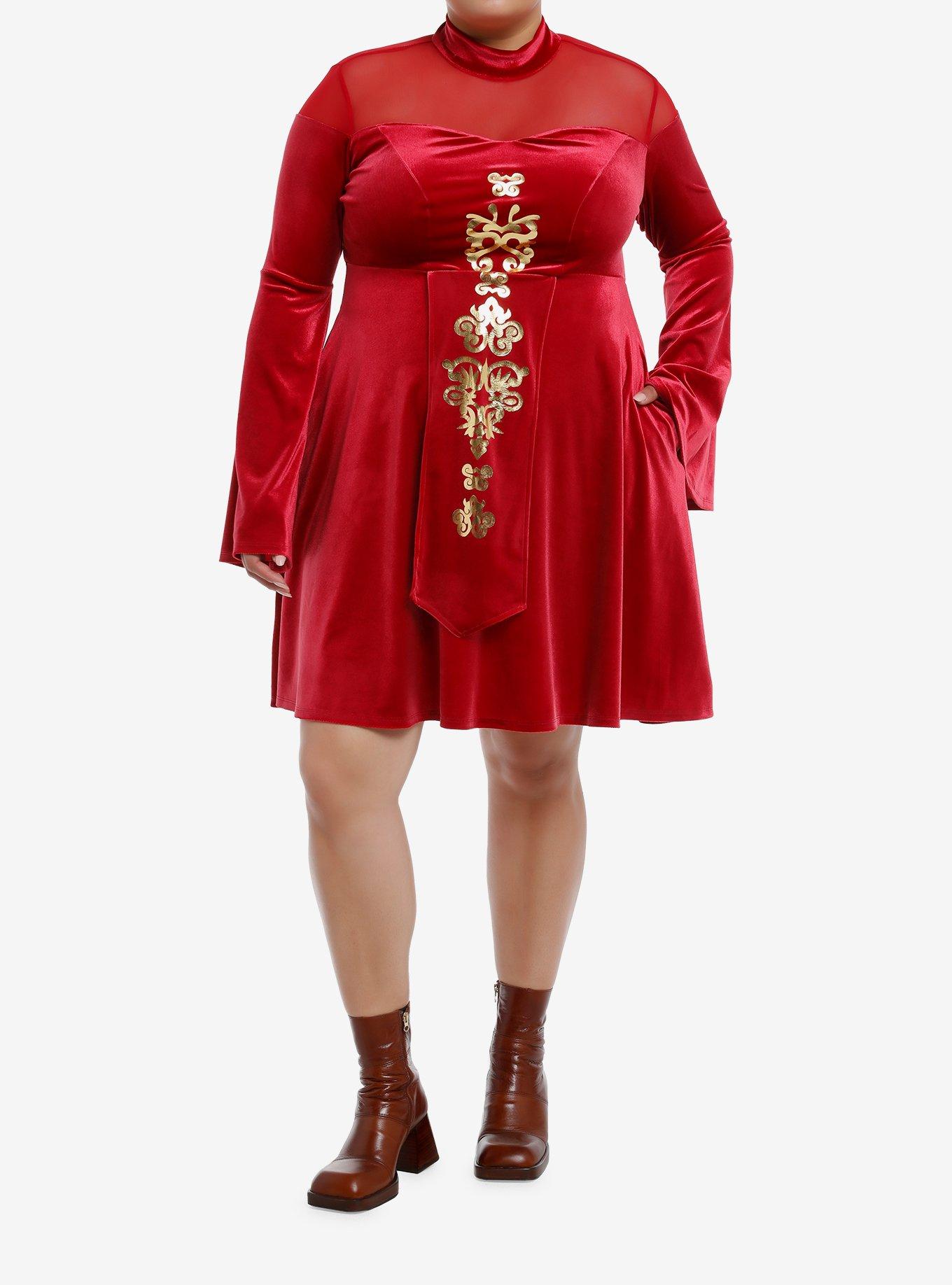 Her Universe Star Wars Queen Padme Amidala Velvet Dress Plus Size, GOLD, alternate