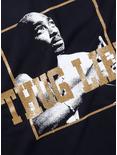 Tupac Thug Life Glitter Portrait Boyfriend Fit Girls T-Shirt, BLACK, alternate