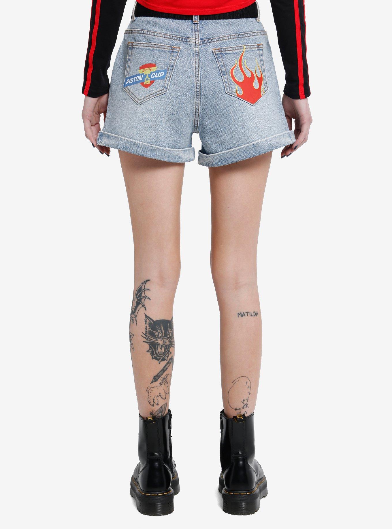Disney Pixar Cars Lightning McQueen Denim Shorts With Belt, MULTI, alternate