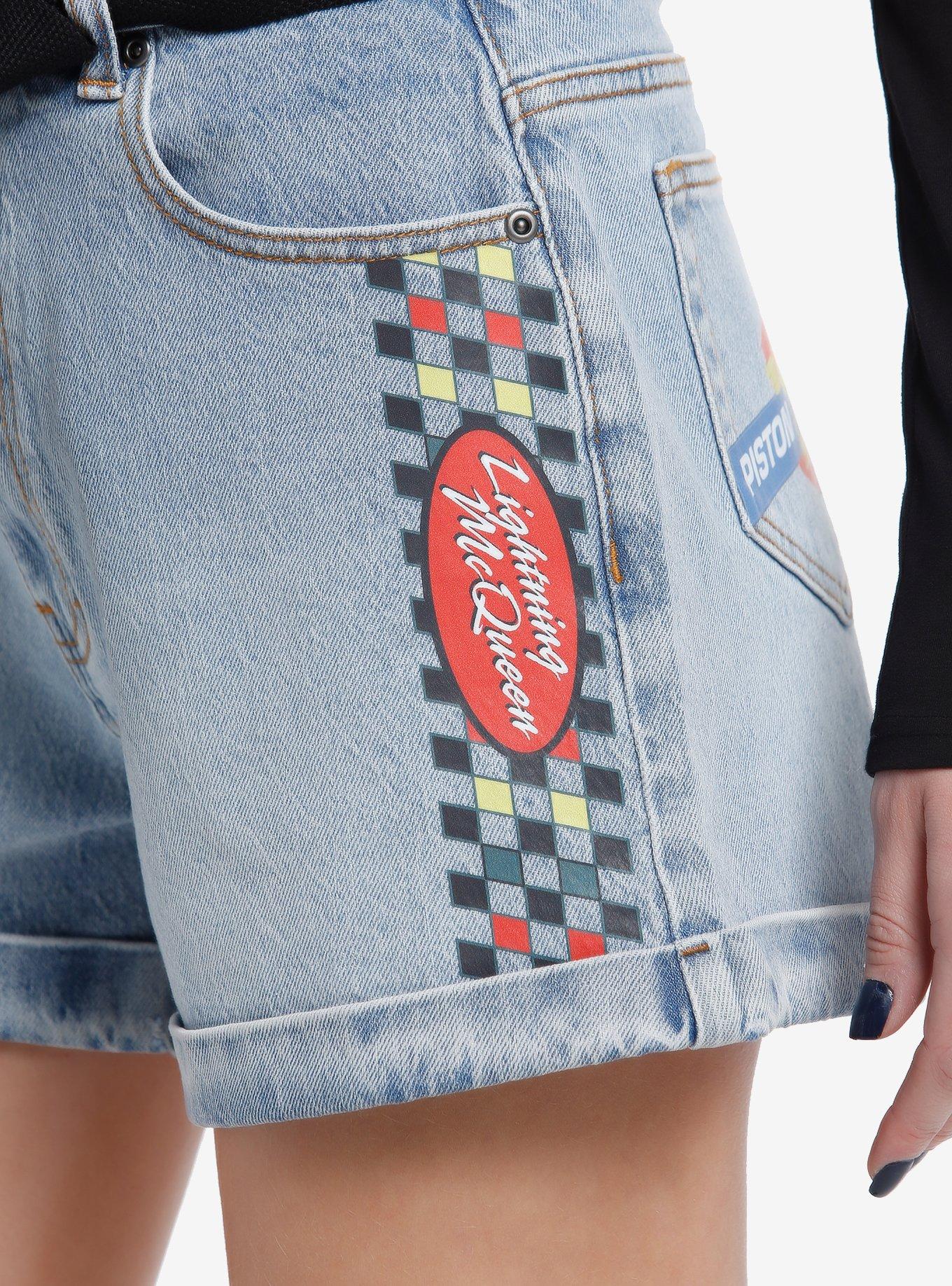 Disney Pixar Cars Lightning McQueen Denim Shorts With Belt, MULTI, alternate