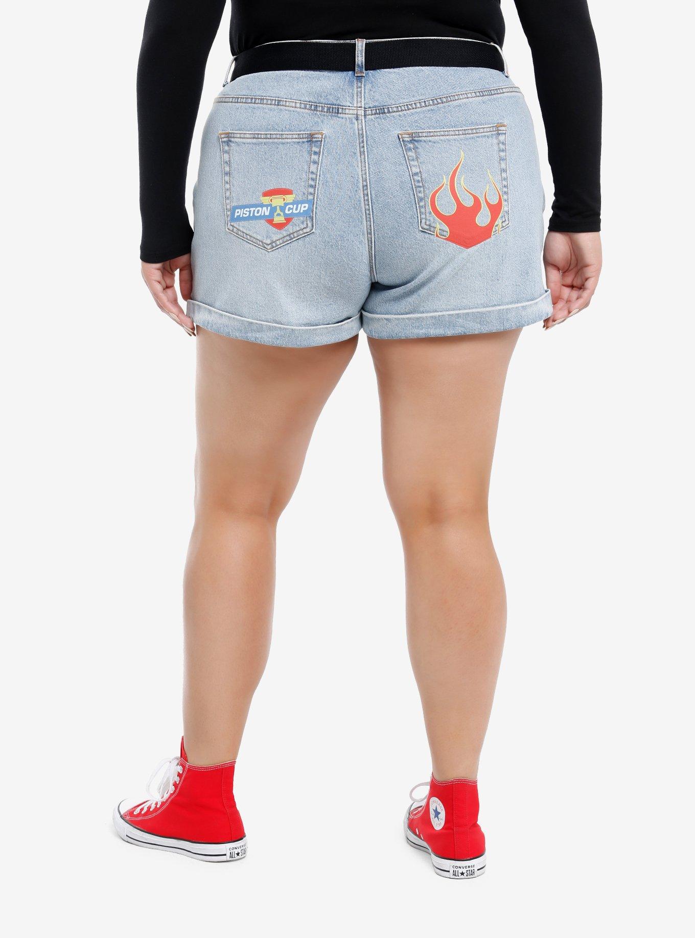 Disney Pixar Cars Lightning McQueen Denim Shorts With Belt Plus Size, MULTI, alternate