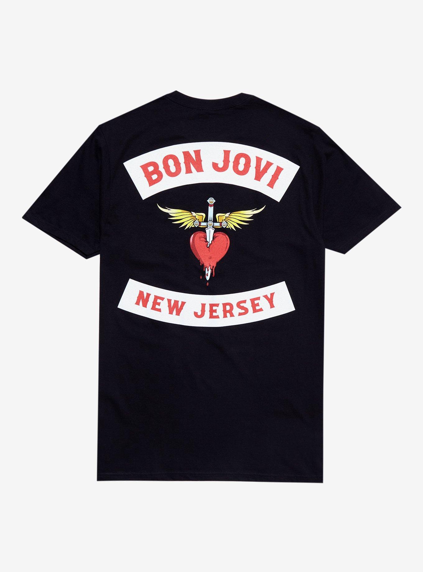 Bon Jovi New Jersey Heart & Dagger T-Shirt, BLACK, alternate