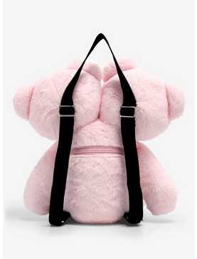 Pink Double Bear Head Plush Backpack, , hi-res