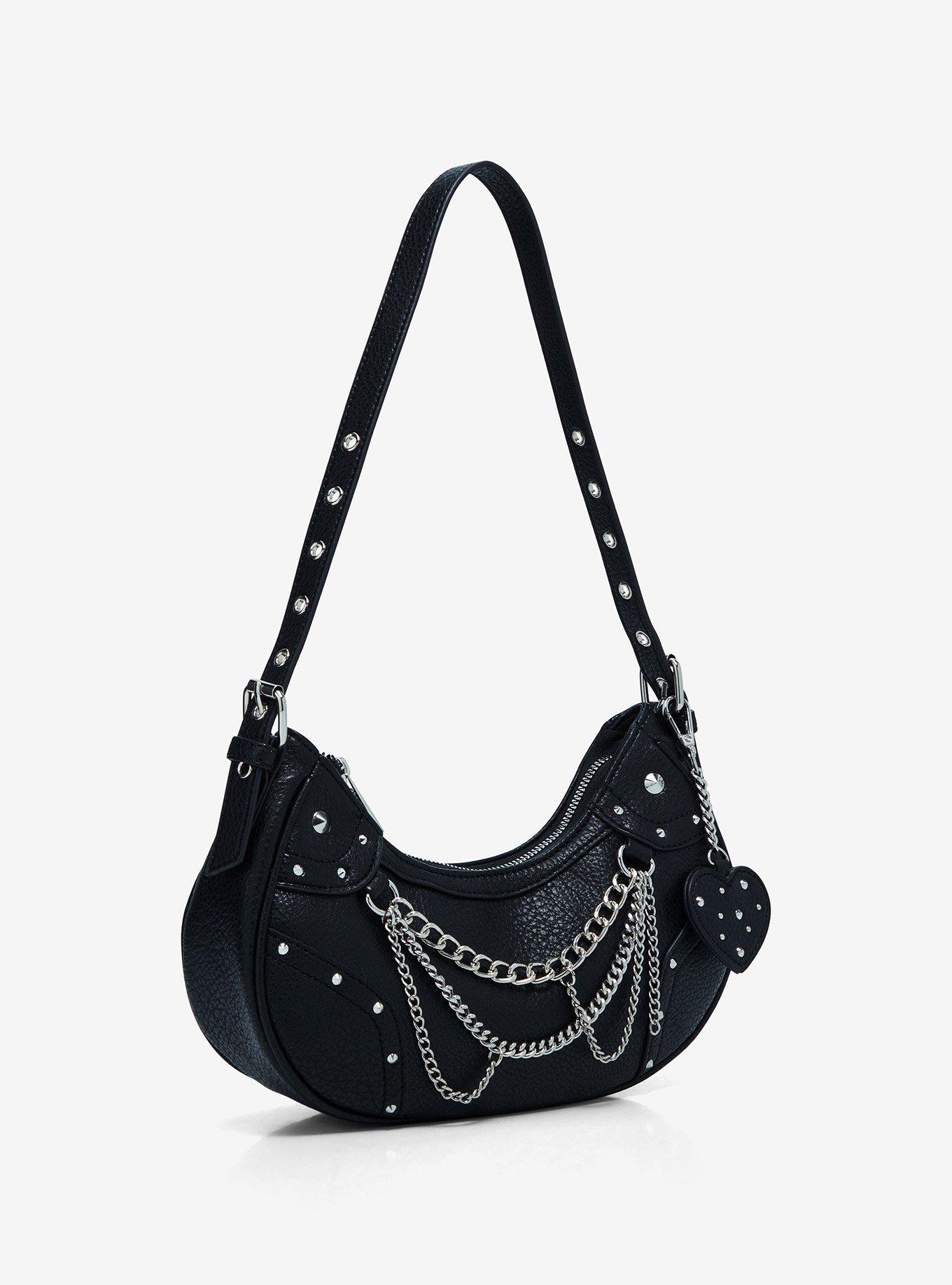 Social Collision® Stud Heart Key Chain Shoulder Bag