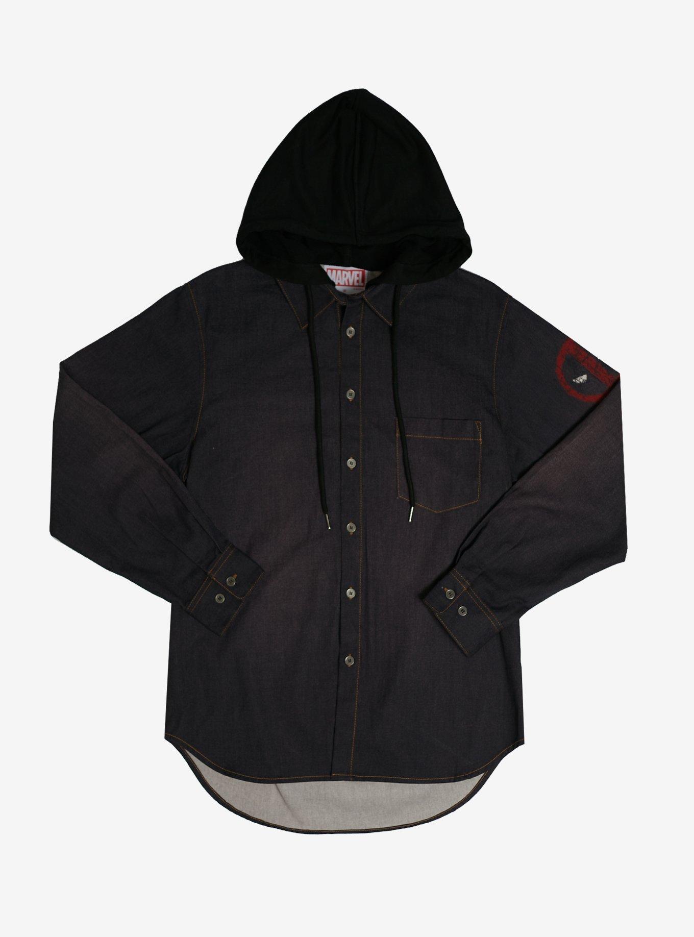 Marvel Deadpool Denim Hoodie, BLACK, alternate