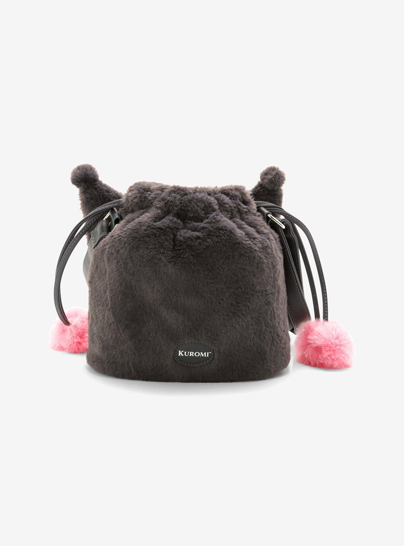 Her Universe Kuromi Plush Bucket Crossbody Bag, , alternate