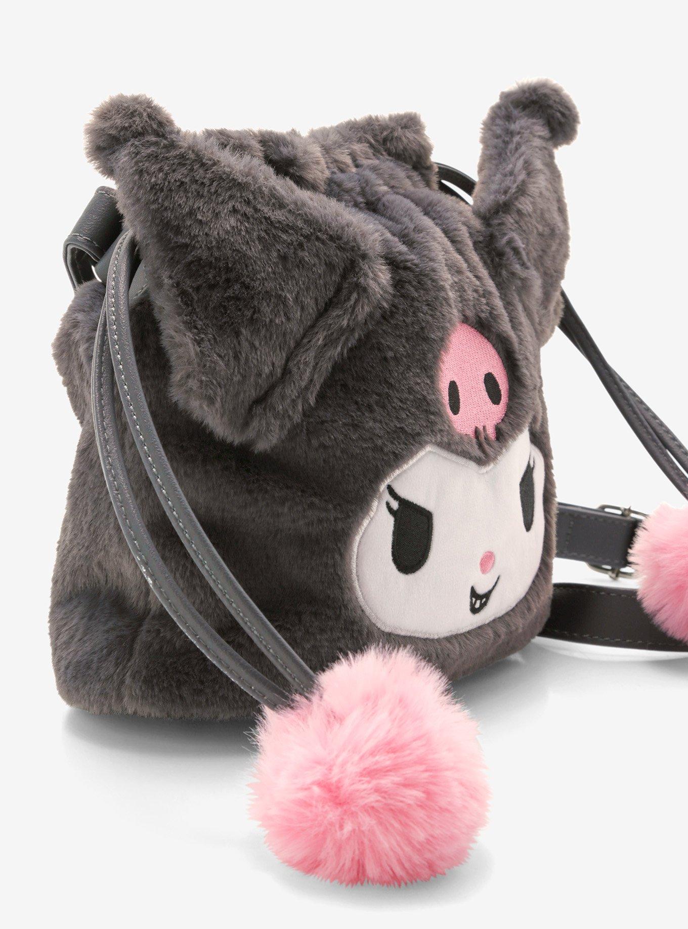 Her Universe Kuromi Plush Bucket Crossbody Bag, , alternate