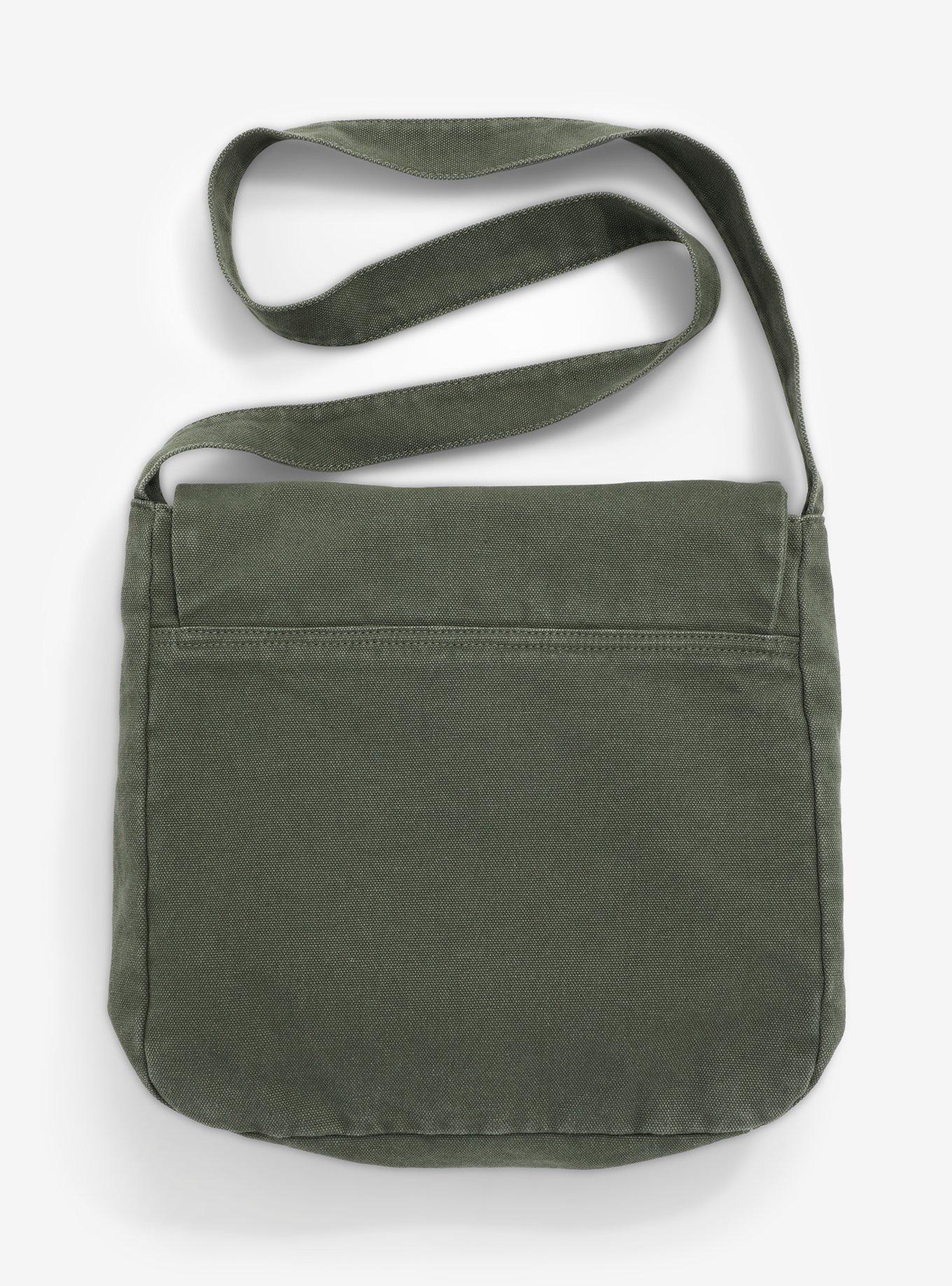 Skeletal Butterfly Canvas Messenger Bag, , hi-res
