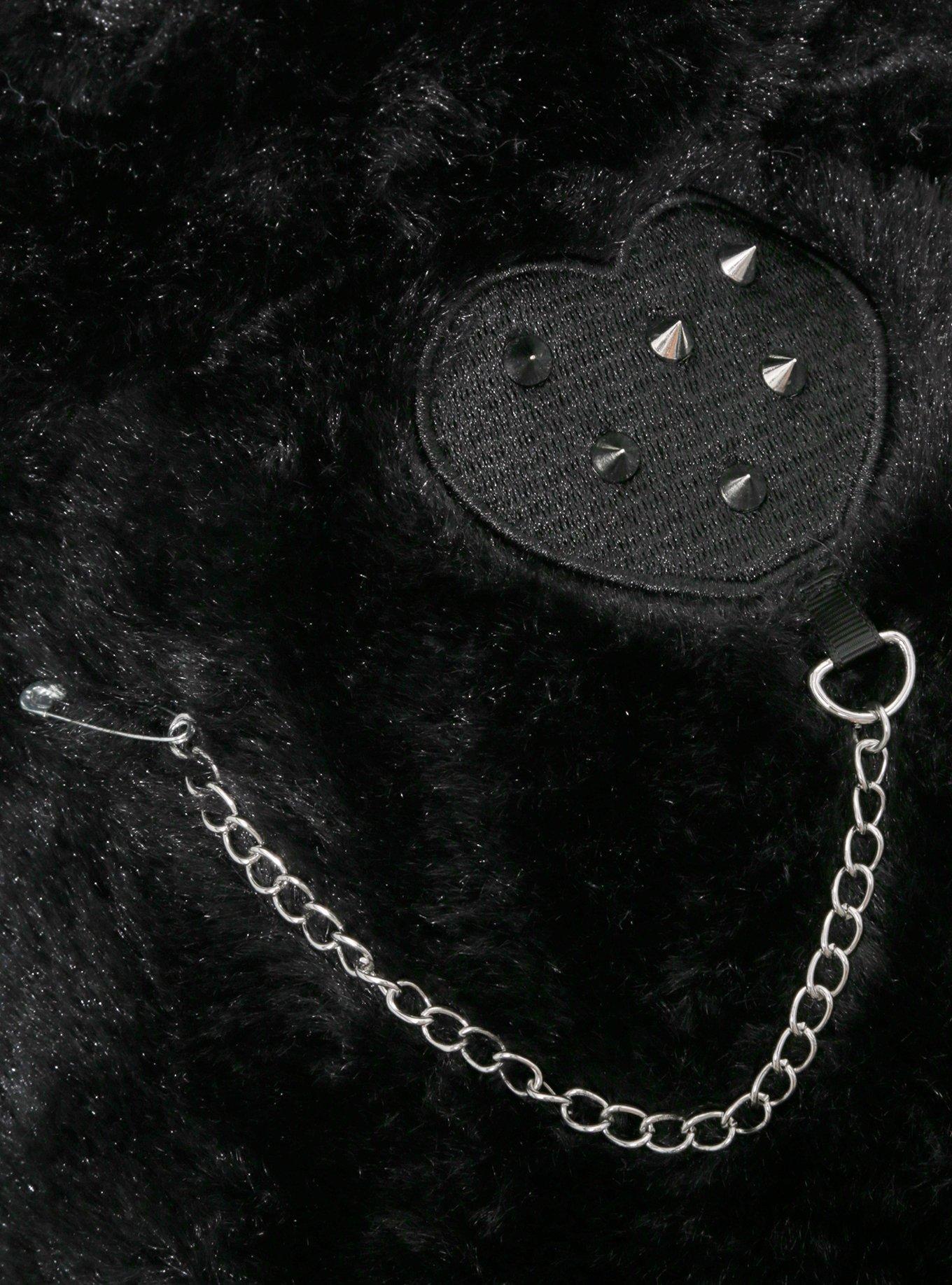 Black Bunny Piercings & Chains Plush Mini Backpack