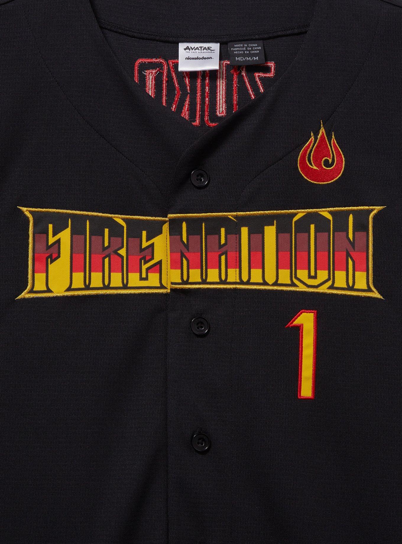 Avatar: The Last Airbender Fire Nation Baseball Jersey - BoxLunch Exclusive, BLACK, alternate