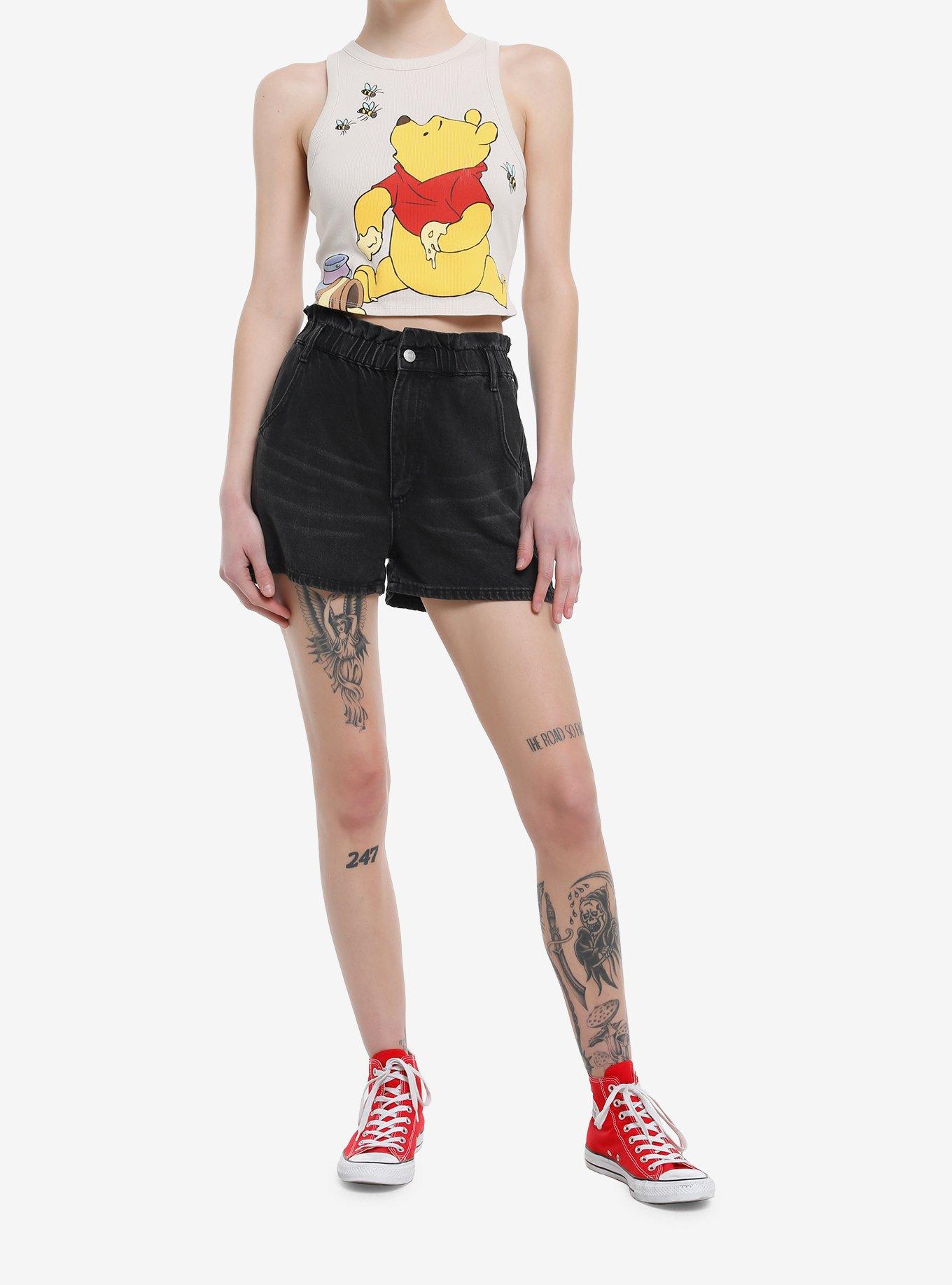 Disney Winnie The Pooh Ribbed Crop Girls Tank Top, , hi-res