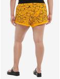Garfield Allover Print Girls Lounge Shorts Plus Size, ORANGE, alternate