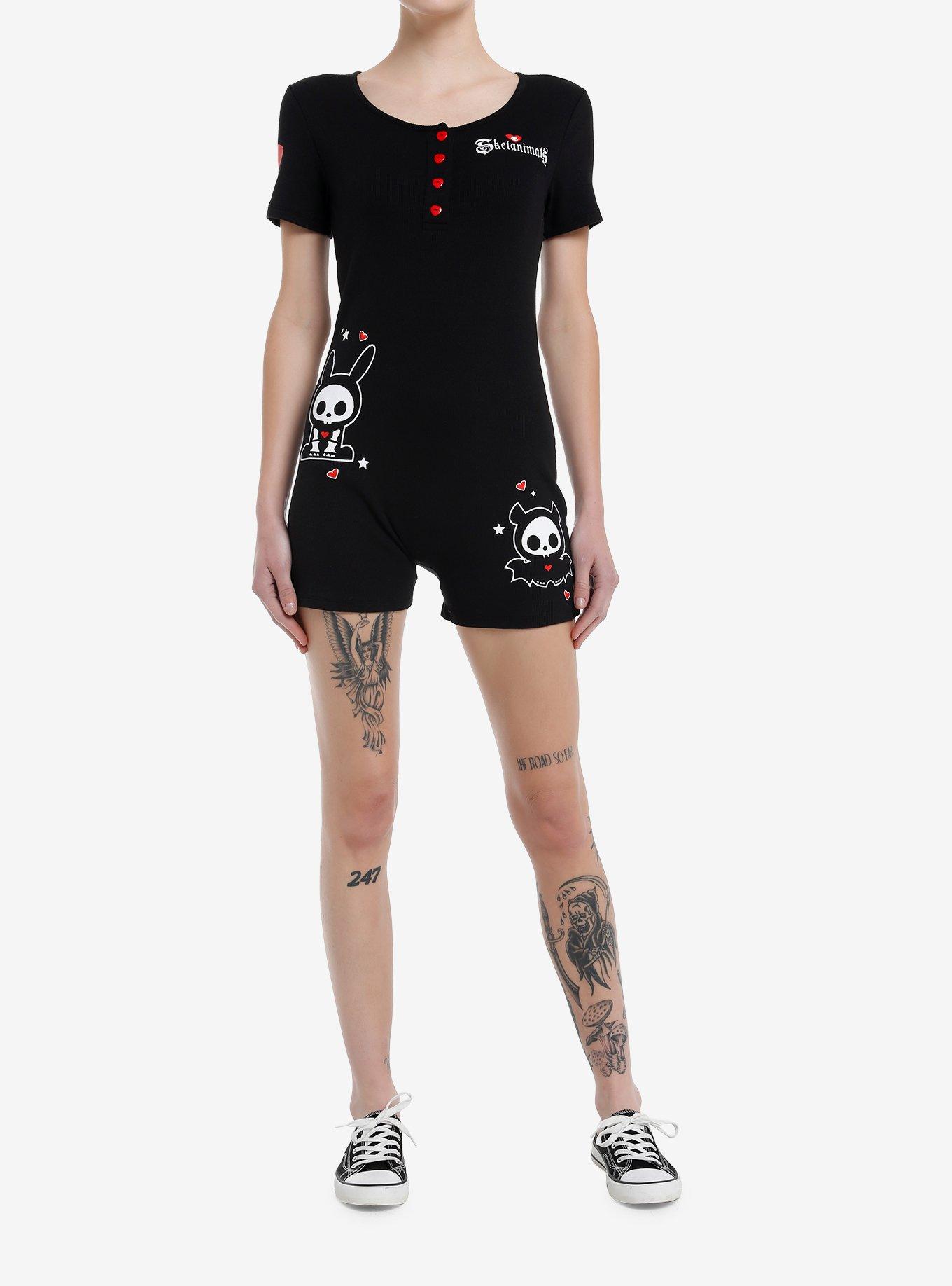 Skelanimals Characters Romper, BLACK, alternate